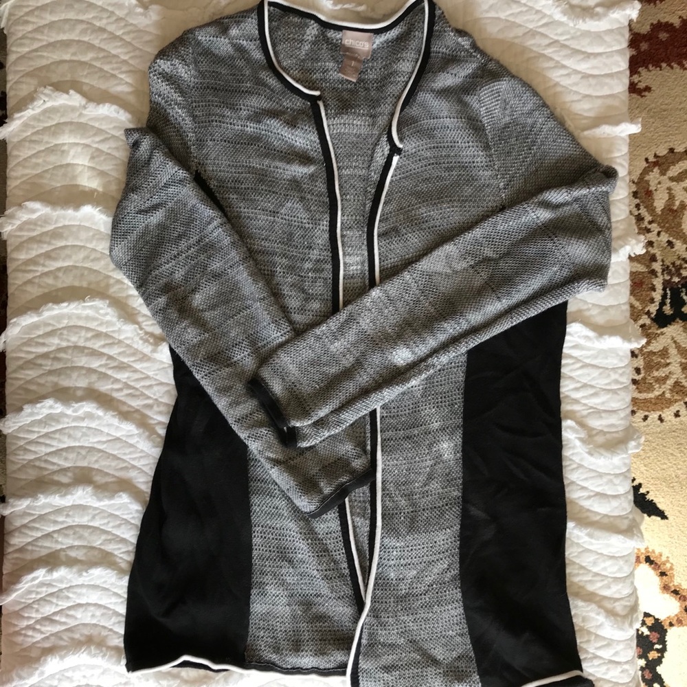 Black and white Chico’s sweater